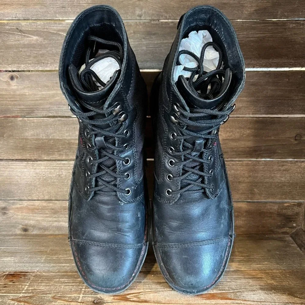 Mens Chrome BLCKCHRM Debuts Black Leather Combat Bike‎ Messenger Boots Size 11 M